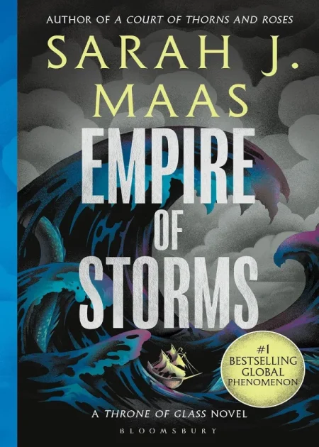 Empire of Storms Throne of Glass Book 5 by Sarah J Maas Bloomsbury Reissue paperback edition book cover Bookletto Sri Lanka