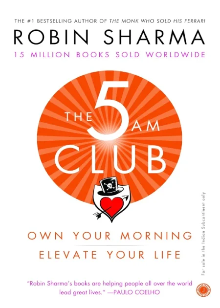 The 5 AM Club by Robin Sharma Jaico paperback edition book cover Bookletto